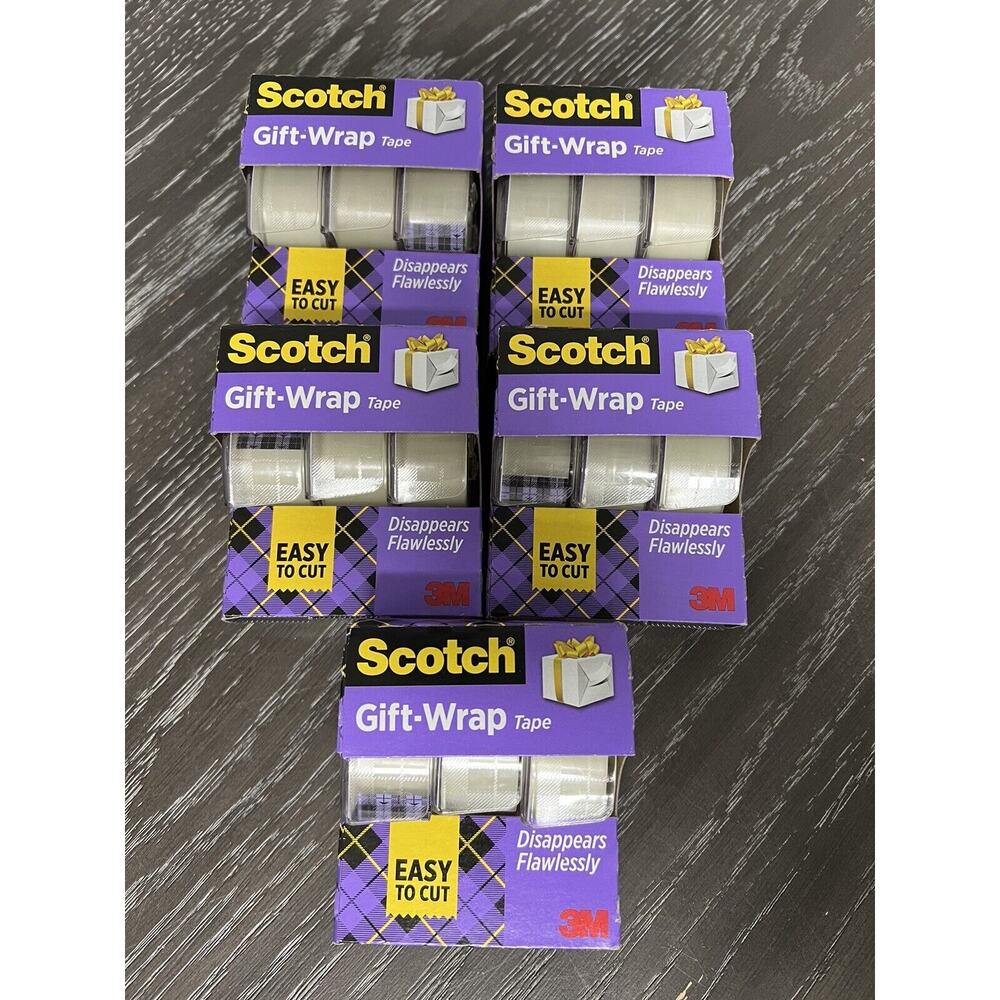 Scotch 3M Gift Wrap Tape Satin Finish 3/4" x 325" ea - 15 Rolls Total